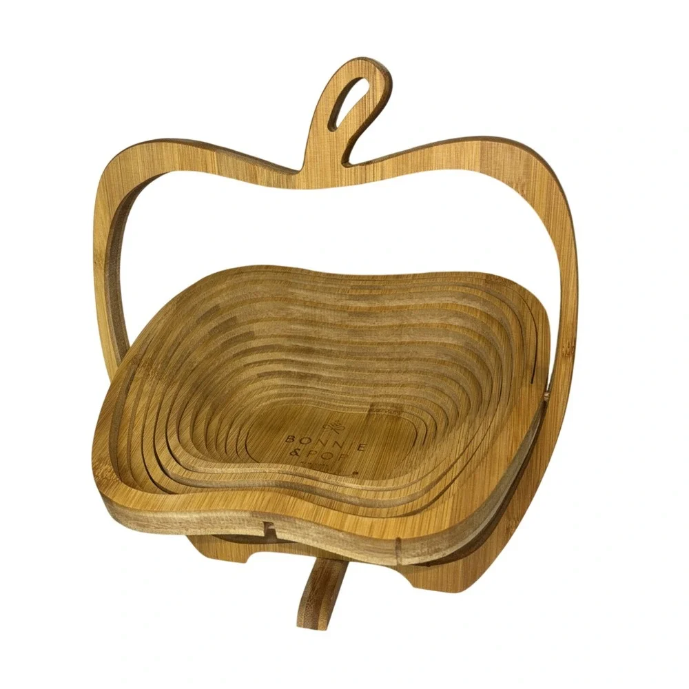 Bonnie‎ and Pop Dried Fruit Gift Basket Convertible Wooden Tray Unique Rare!